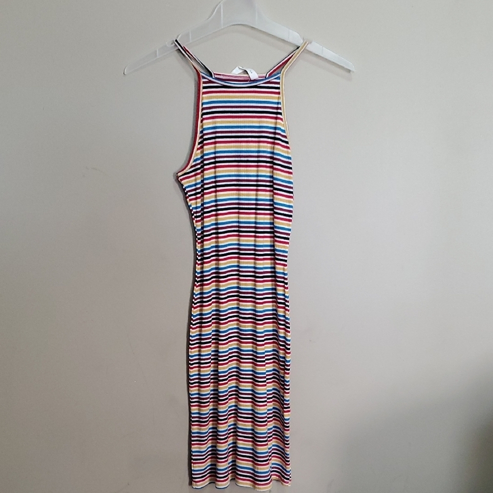 Bluenotes Striped Multicolor Sleeveless Dress Size Small